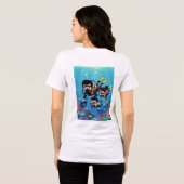 Family Scuba Diving Fun トライブレンドTシャツ (裏面全面)