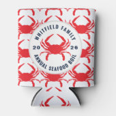 Family Seafood Boil Personalized Crab Cookout 缶クーラー (正面)