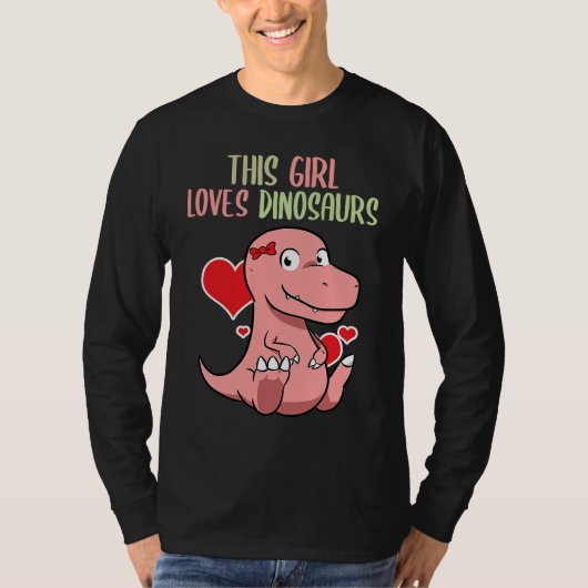 Family Siblings Rex Love Tyrannosaurus Rex Girl Ki Tシャツ (正面)