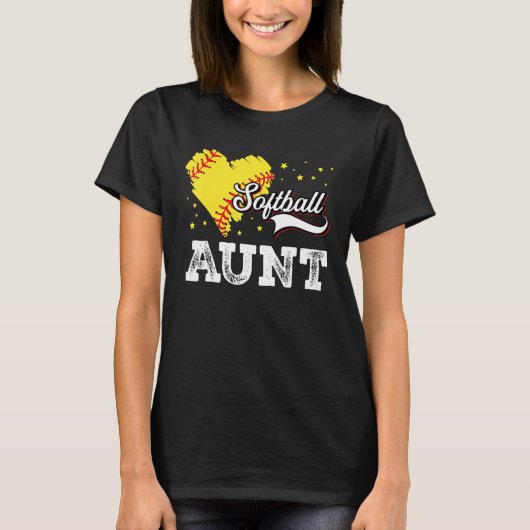 Family Softball Palyer Aunt Softball Mother Grandm Tシャツ (正面)