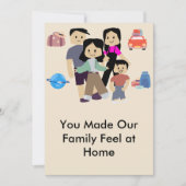 Family Stay Host Card with Custom Message Option サンキューカード (正面)