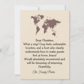 Family Stay Host Card with Custom Message Option サンキューカード (裏面)