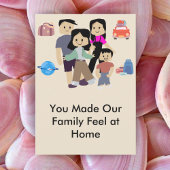 Family Stay Host Card with Custom Message Option サンキューカード