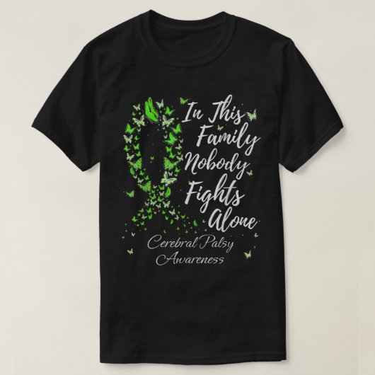Family Support Cerebral Palsy CP Awareness  Tシャツ (デザイン正面)