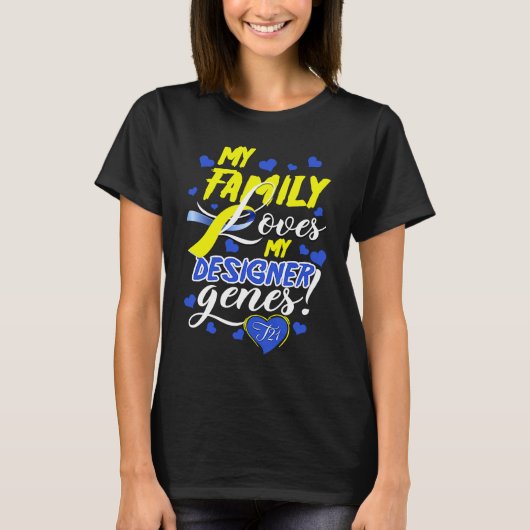 Family T21 World Down Syndrome Awareness Day Kids Tシャツ (正面)