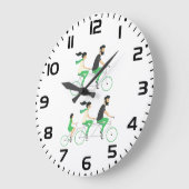 Family Tandem Bicycle Cycling ラージ壁時計 (傾斜)