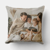 Family Text overlay boho classy cozy Throw Pillow クッション (正面)