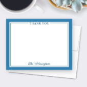 Family Thank You Patina Blue Modern Stationery ノートカード