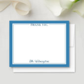 Family Thank You Patina Blue Modern Stationery ノートカード