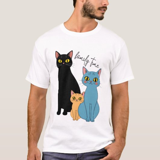 FAMILY TIME猫好き Tシャツ (正面)
