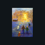 Family Time キャンバスプリント<br><div class="desc">A family of Tri,  White and Sable rough collies walking through snow with their people.  CWB logo is on the woman's jacket. Family time was created for and donated to ColliesWithoutBorders by www.fostermoments.com. 

Every purchase helps a collie in need.  To learn more about our organization visit our website www.ColilesWithoutBorders.org</div>