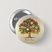 Family Tree Birthstone personalized together gift 缶バッジ (正面&裏面)