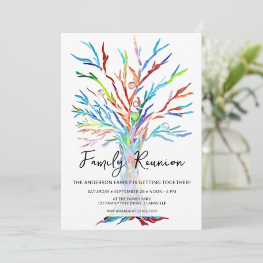 Family Tree Family Reunion QR Code 招待状 (スタンド正面)