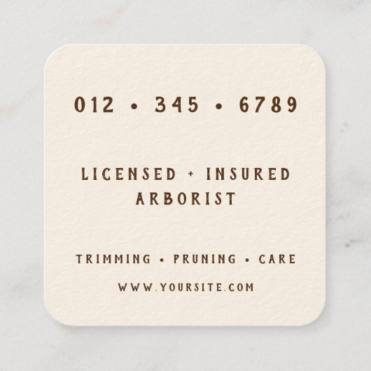 Family Tree Landscaping スクエア名刺 (裏面)