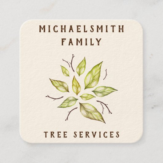 Family Tree Landscaping スクエア名刺 (正面)