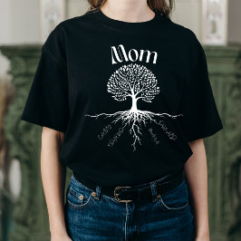 Family Tree Mom – 愛パーソナライズされたのルーツ トライブレンドTシャツ