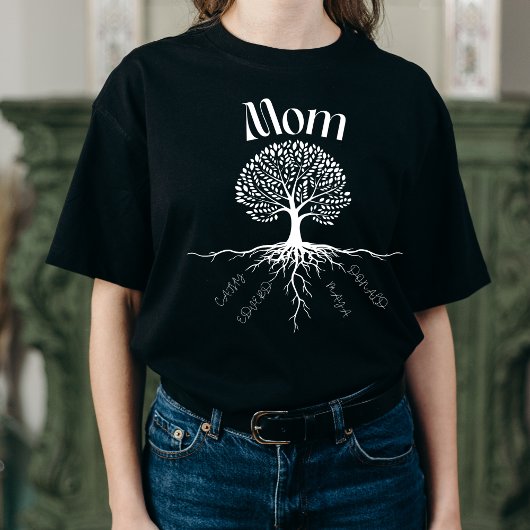 Family Tree Mom – 愛パーソナライズされたのルーツ トライブレンドTシャツ