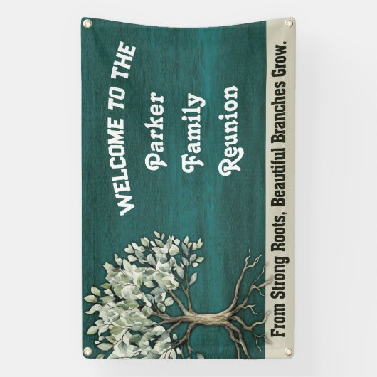 Family Tree Reunion Rustic Welcome 横断幕 (縦)