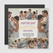 Family Trio Wedding Photo Collage Save the Date マグネット招待状 (正面/裏面)