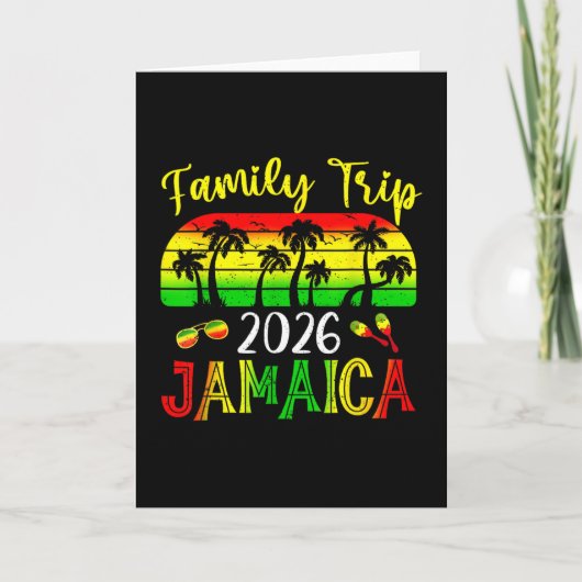 Family Trip Jamaica 2026 Summer Vacation Beach Mat カード (正面)