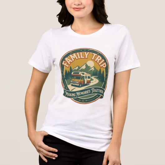 Family Trip Making Memories Together Vintage Campe トライブレンドＴシャツ (正面)