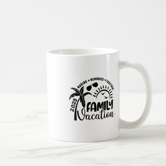Family Vacation 2025 Beach Matching Family Summer  コーヒーマグカップ (右)