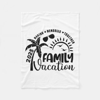 Family Vacation 2025 Beach Matching Family Summer  フリースブランケット