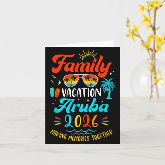 Family Vacation 2026 Aruba Matching Summer Vacatio カード (黄色い花)
