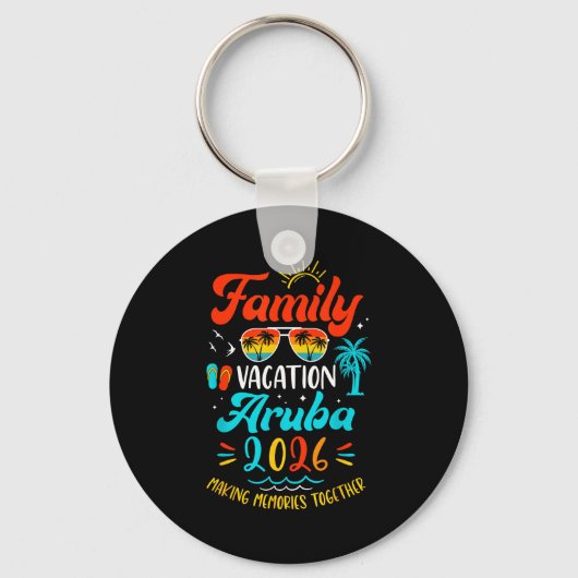 Family Vacation 2026 Aruba Matching Summer Vacatio キーホルダー (正面)
