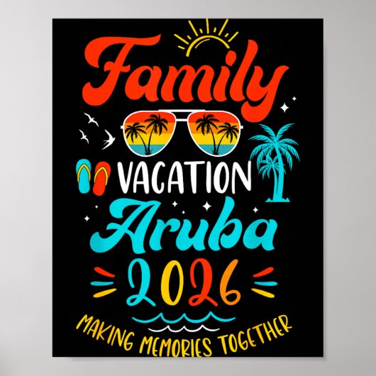 Family Vacation 2026 Aruba Matching Summer Vacatio ポスター (正面)