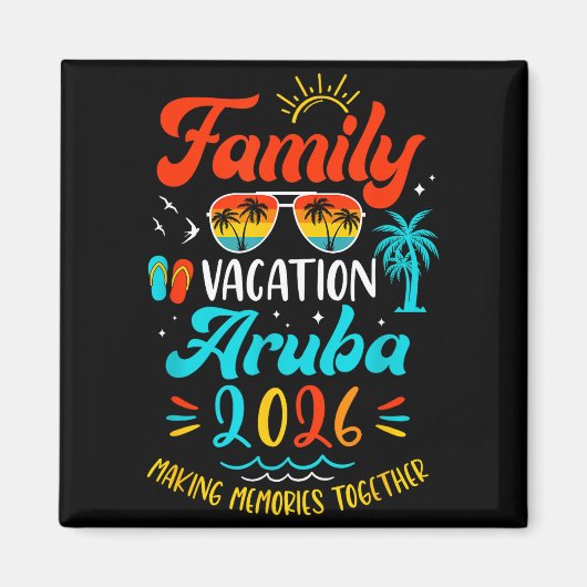 Family Vacation 2026 Aruba Matching Summer Vacatio マグネット (正面)