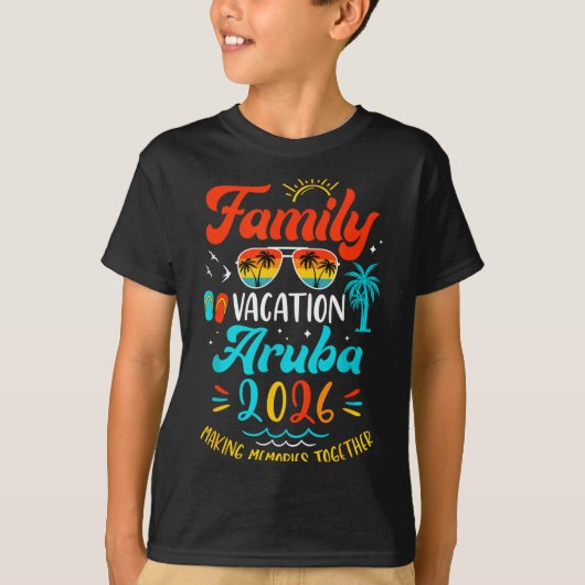Family Vacation 2026 Aruba Matching Summer Vacatio Tシャツ (正面)