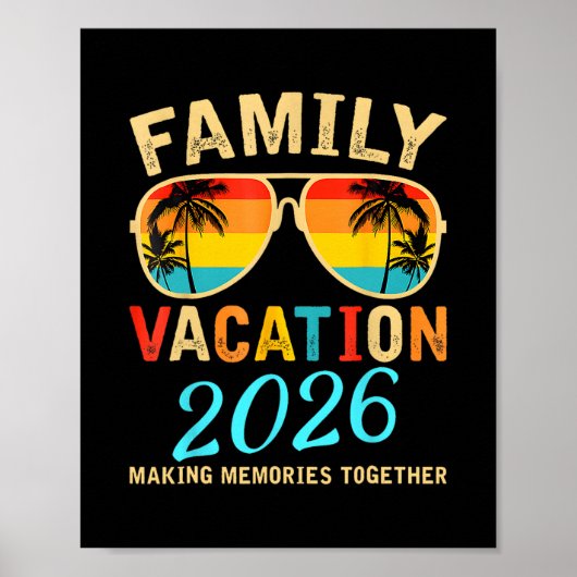 Family Vacation 2026 Beach Matching Summer Vacatio ポスター (正面)