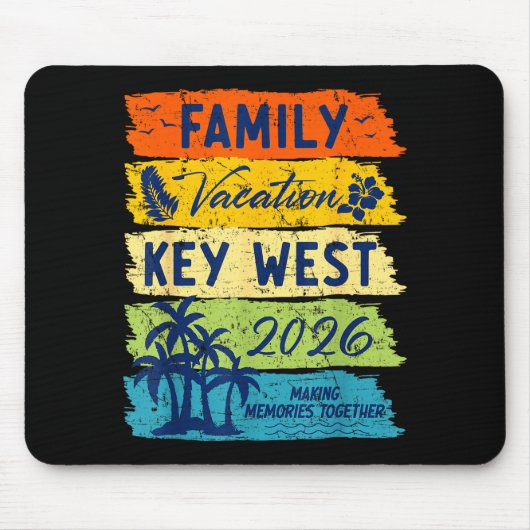 Family Vacation 2026 Key West Matching Summer Vaca マウスパッド (正面)