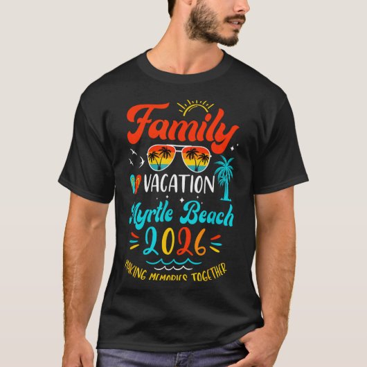 Family Vacation 2026 Myrtle Beach Matching Summer  Tシャツ (正面)