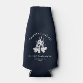 Family Vacation Campfire Camping Trip Custom ボトルクーラー (正面)