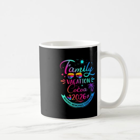 Family Vacation Cocoa 2026 Palm Tree Gift コーヒーマグカップ (右)