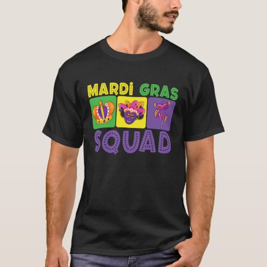 Family Vacation Couple Cute Mardi Gras Squad Tシャツ (正面)