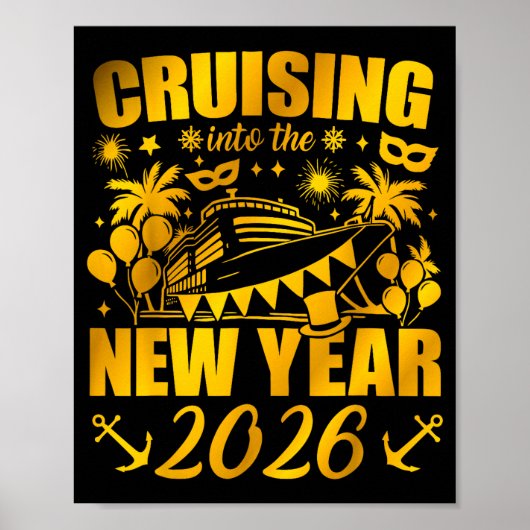 Family Vacation Cruise Ship 2026 New Year Party Cr ポスター (正面)