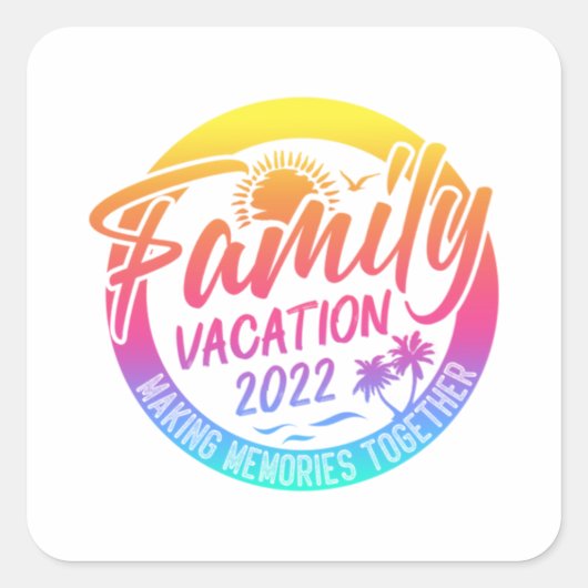 Family Vacation Making Memories Together Classic  スクエアシール (正面)