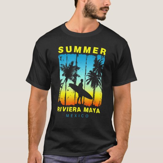 Family Vacation Mexico Riviera Maya Sunset Beach Tシャツ (正面)