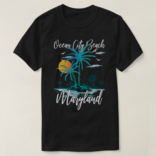 Family Vacation Retro Sunset Maryland Ocean City B Tシャツ (デザイン正面)