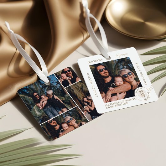 Family Vacation Travel Memories Photo Collage メタルオーナメント