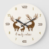Family Values Deer Wall Clock ラージ壁時計 (正面)