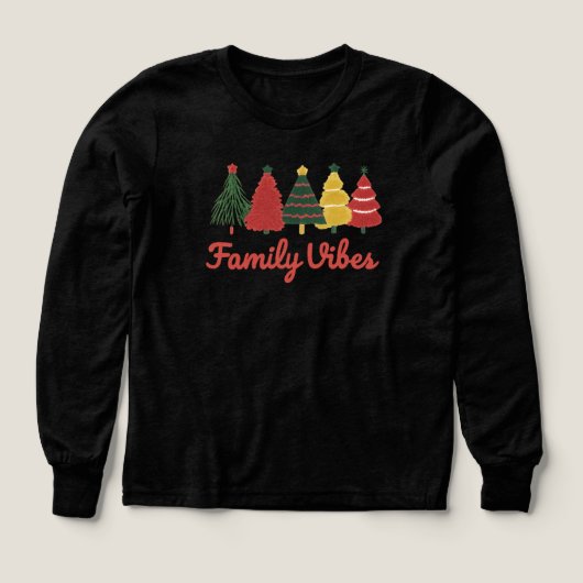 Family Vibes – Cozy Christmas Tree Design (デザイン正面)