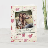 Family Vintage Retro Polaroid Photo Valentines Day カード (正面)