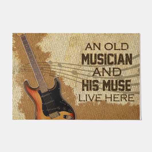 Family Welcome Mat, Guitar Lover Mat ドアマット (正面)