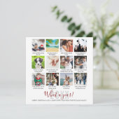 Family What A Year Captions 12フォトコラージュ シーズンカード (スタンド正面)