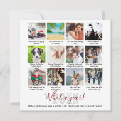 Family What A Year Captions 12フォトコラージュHolid シーズンカード (正面)