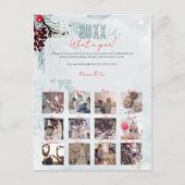 Family What A Year In Review 12 Photo Collage Mint シーズンポストカード (正面)